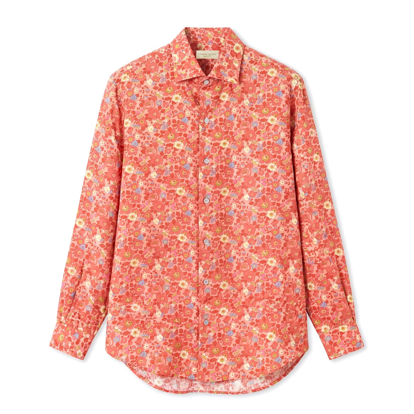 Liberty London Button-up Long-sleeved Dress Shirt, Handmade Botanical Clothing, Sustainable Cotton Womenswear, Tailoring Personalised Blouse