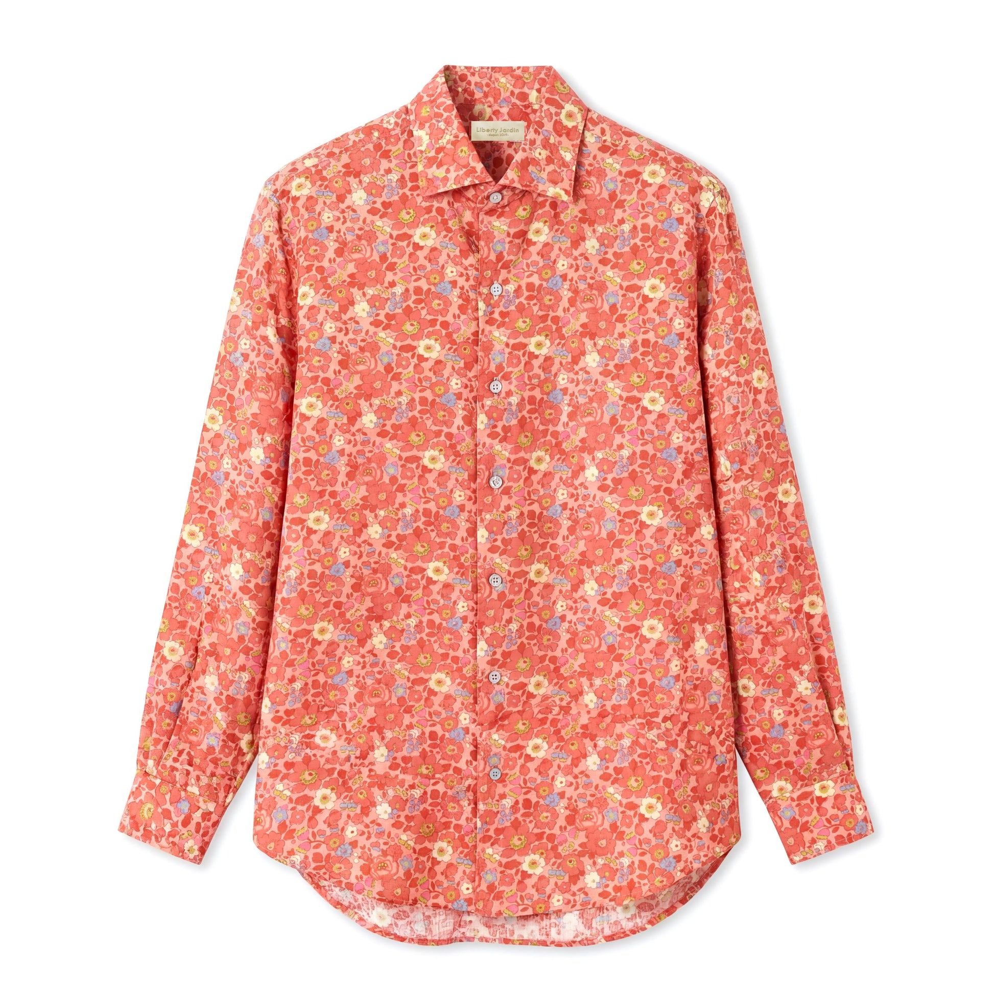 Liberty London Button-up Long-sleeved Dress Shirt, Handmade Botanical Clothing, Sustainable Cotton Womenswear, Tailoring Personalised Blouse