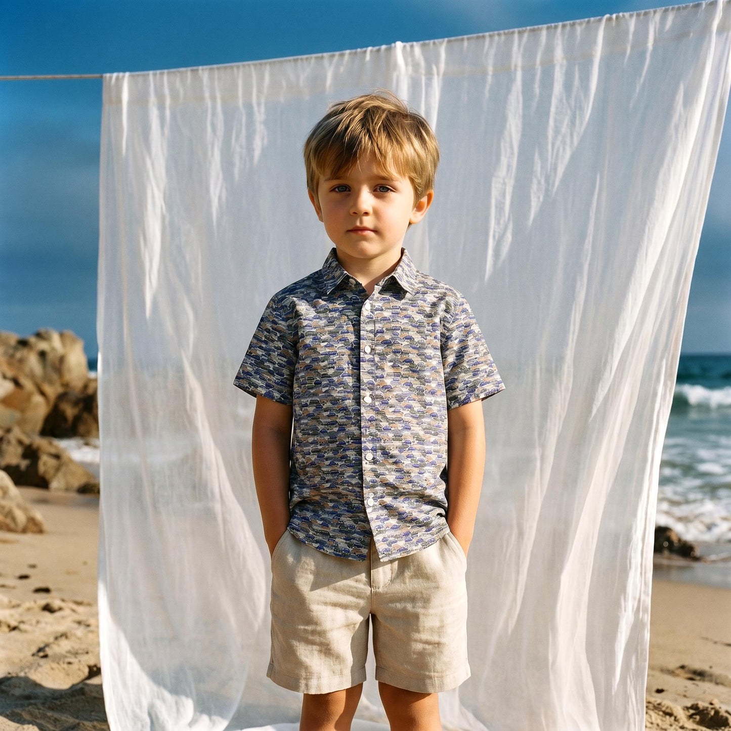 Liberty London Short-sleeved Button-up Shirt, Handmade Botanical Cotton Chemise, Sustainable Personalised Clothing, Customised Children-wear