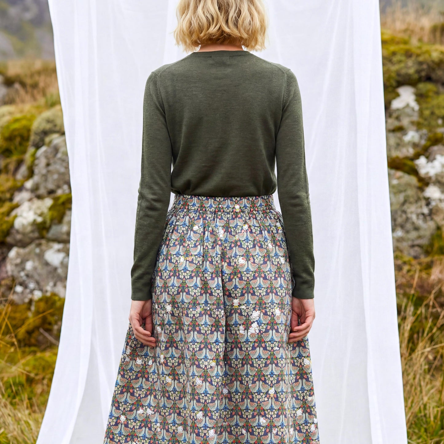Liberty London Handmade Skirt, Luxury A-line Panel Skirt, Personalised Sustainable Clothing, Botanical Customised Womenswear