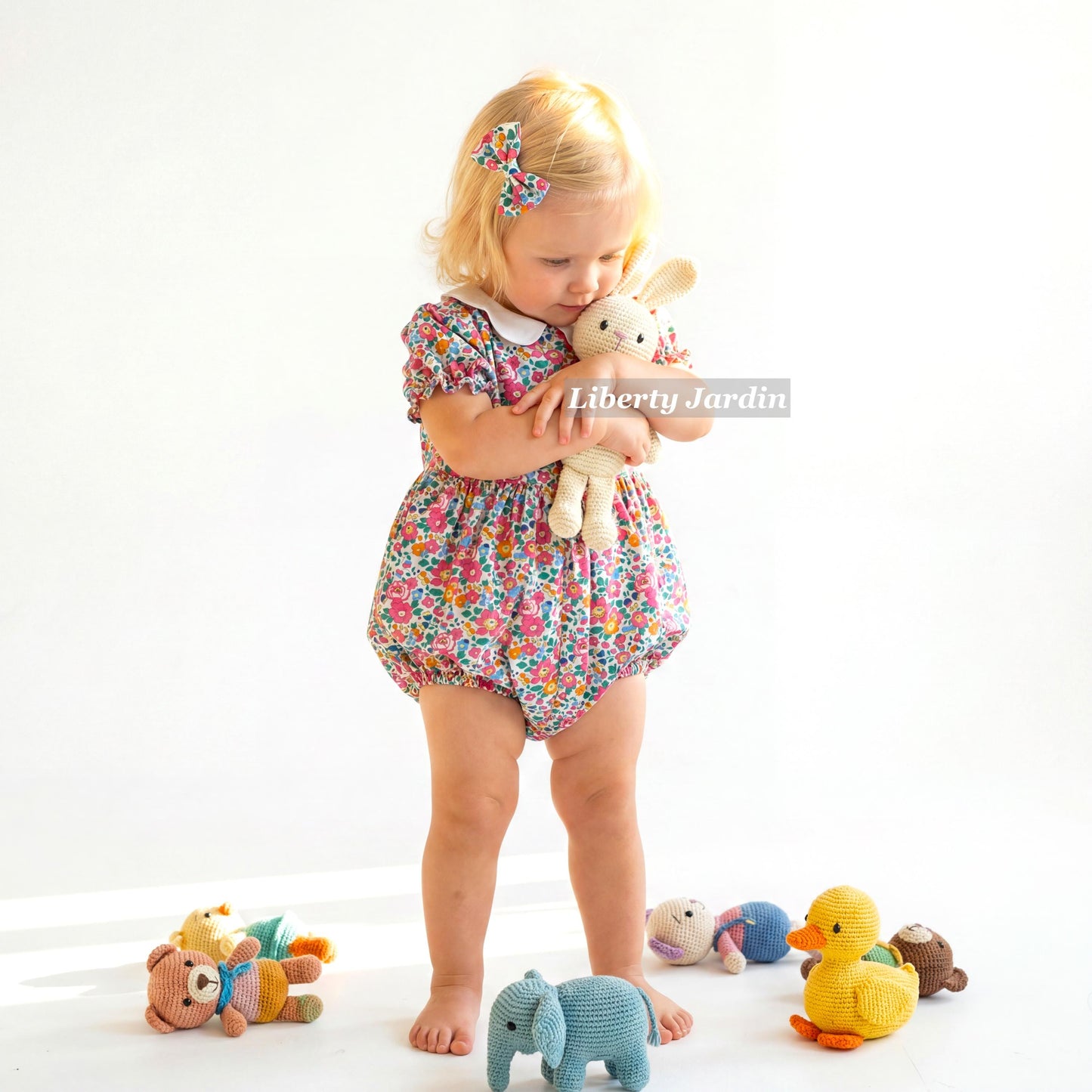 Liberty London Bubble Romper, Handmade Children Clothing, Sustainable Personalised Playsuit, Customised Outfits, Botanical Onesie
