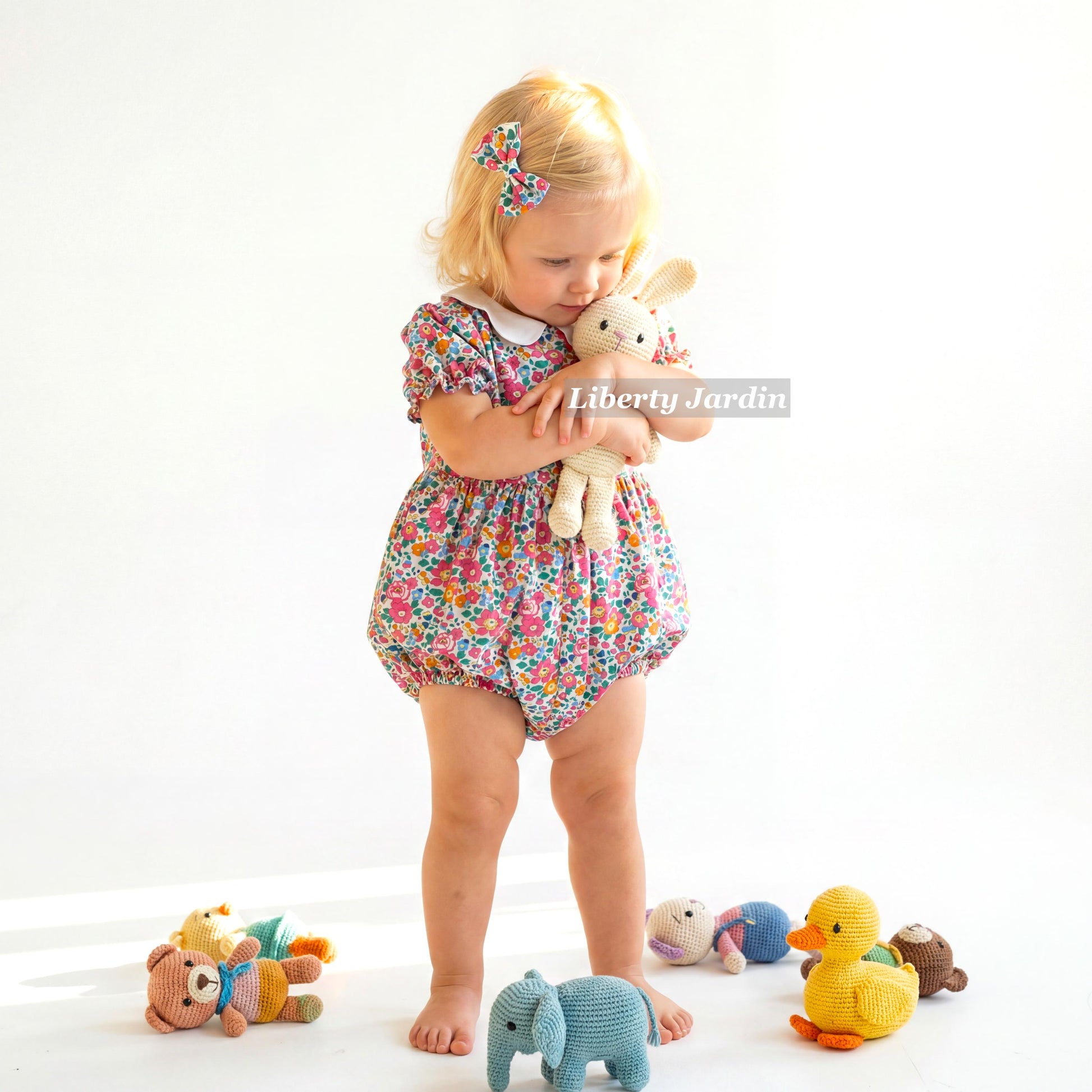 Liberty London Bubble Romper, Handmade Children Clothing, Sustainable Personalised Playsuit, Customised Outfits, Botanical Onesie