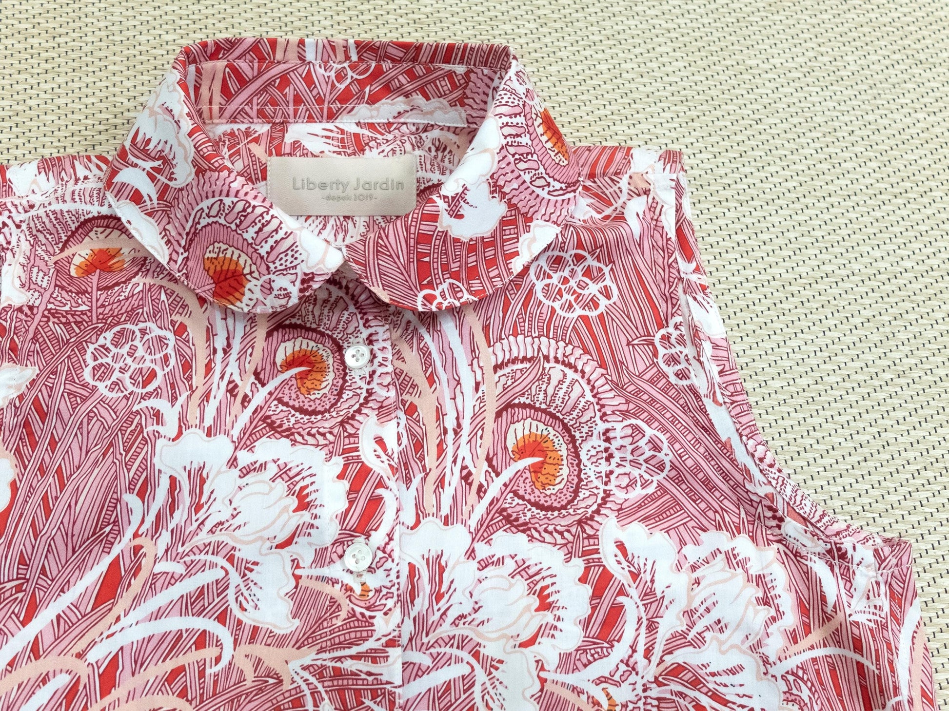 Liberty London Sleeveless Peter Pan Collar Blouse, Button-up Tailoring Botanical Shirt, Personalised Customised Top