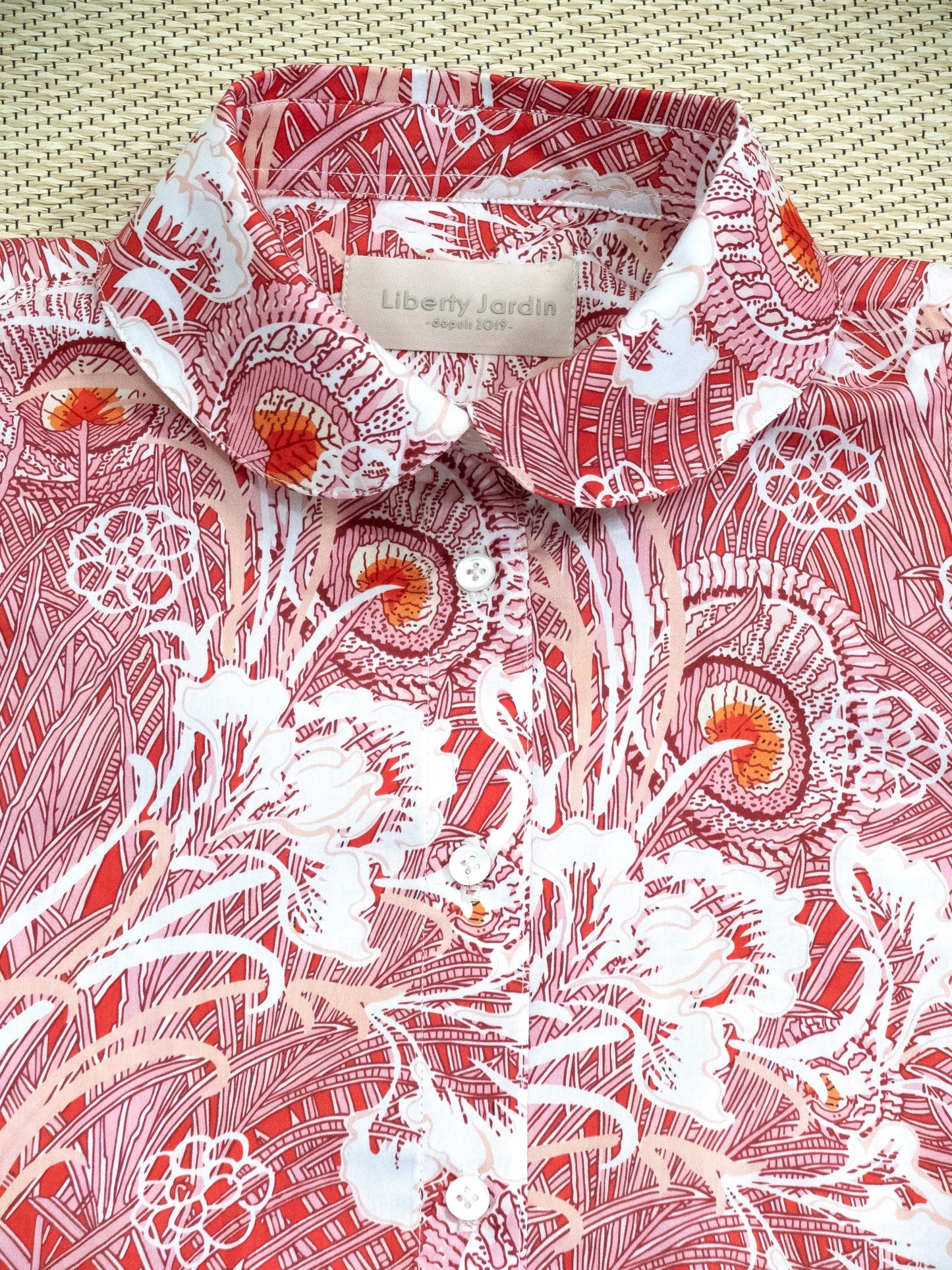Liberty London Sleeveless Peter Pan Collar Blouse, Button-up Tailoring Botanical Shirt, Personalised Customised Top