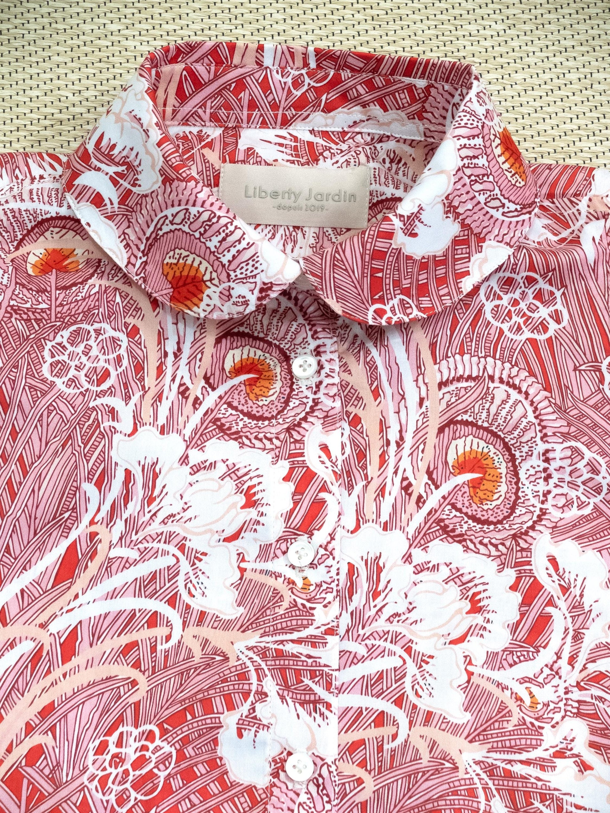 Liberty London Sleeveless Peter Pan Collar Blouse, Button-up Tailoring Botanical Shirt, Personalised Customised Top