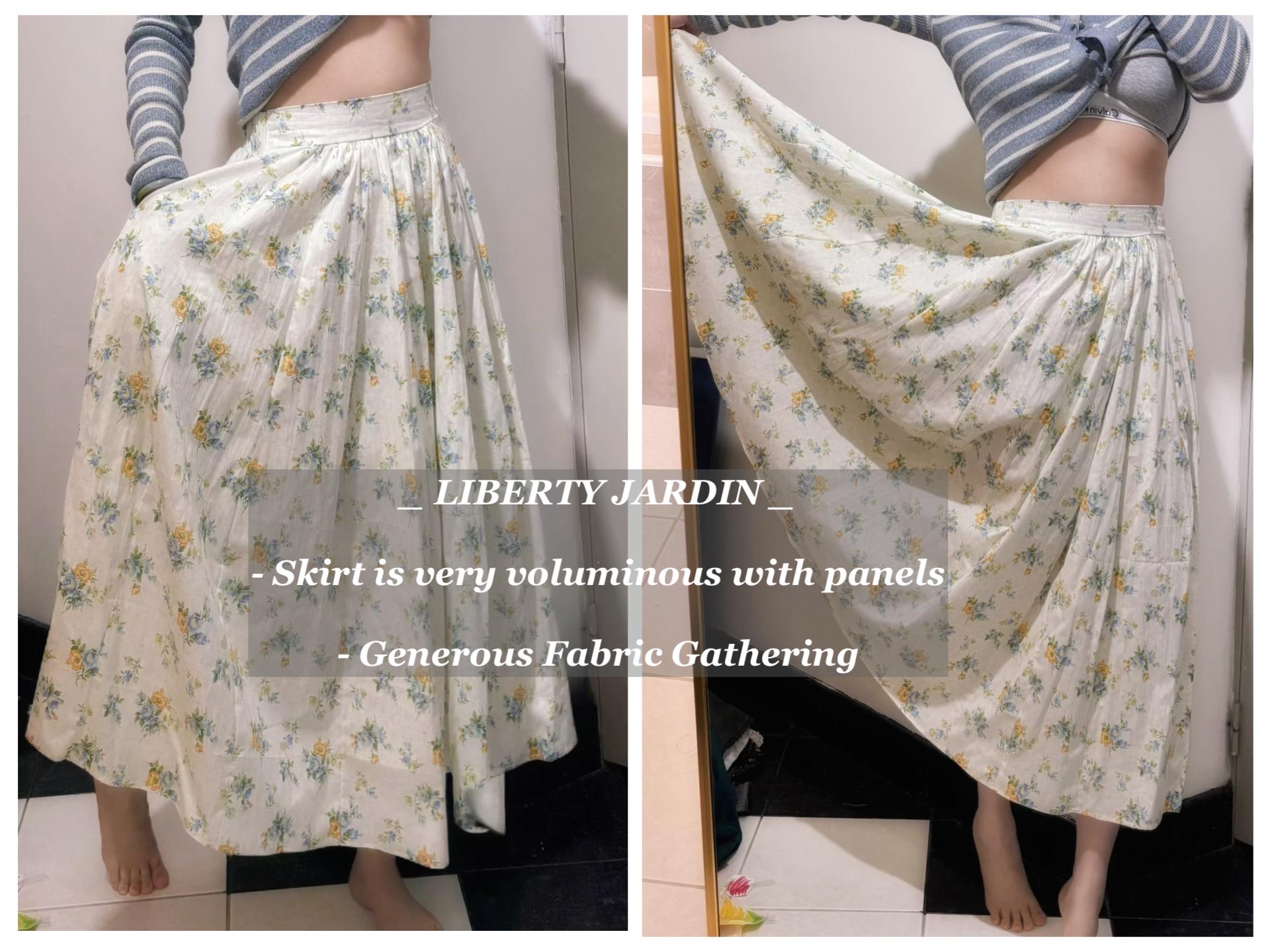 Liberty London Handmade Skirt, Luxury A-line Panel Skirt, Personalised Sustainable Clothing, Botanical Customised Womenswear, Floral Robe