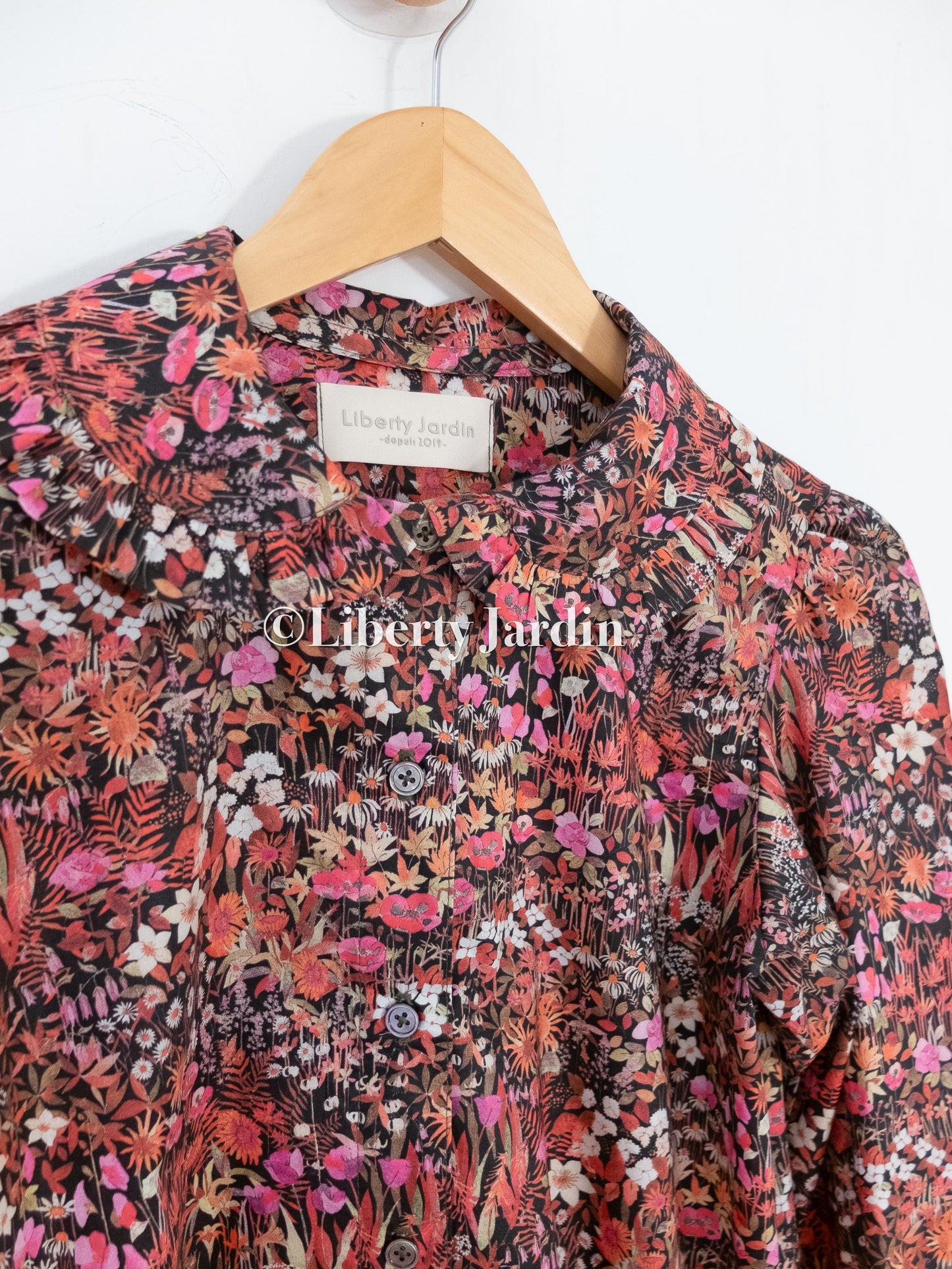Liberty London Long Sleeves Blouse, Handmade Botanical Button-Up Chemise, Sustainable Clothing, Tailoring Personalised Womenswear