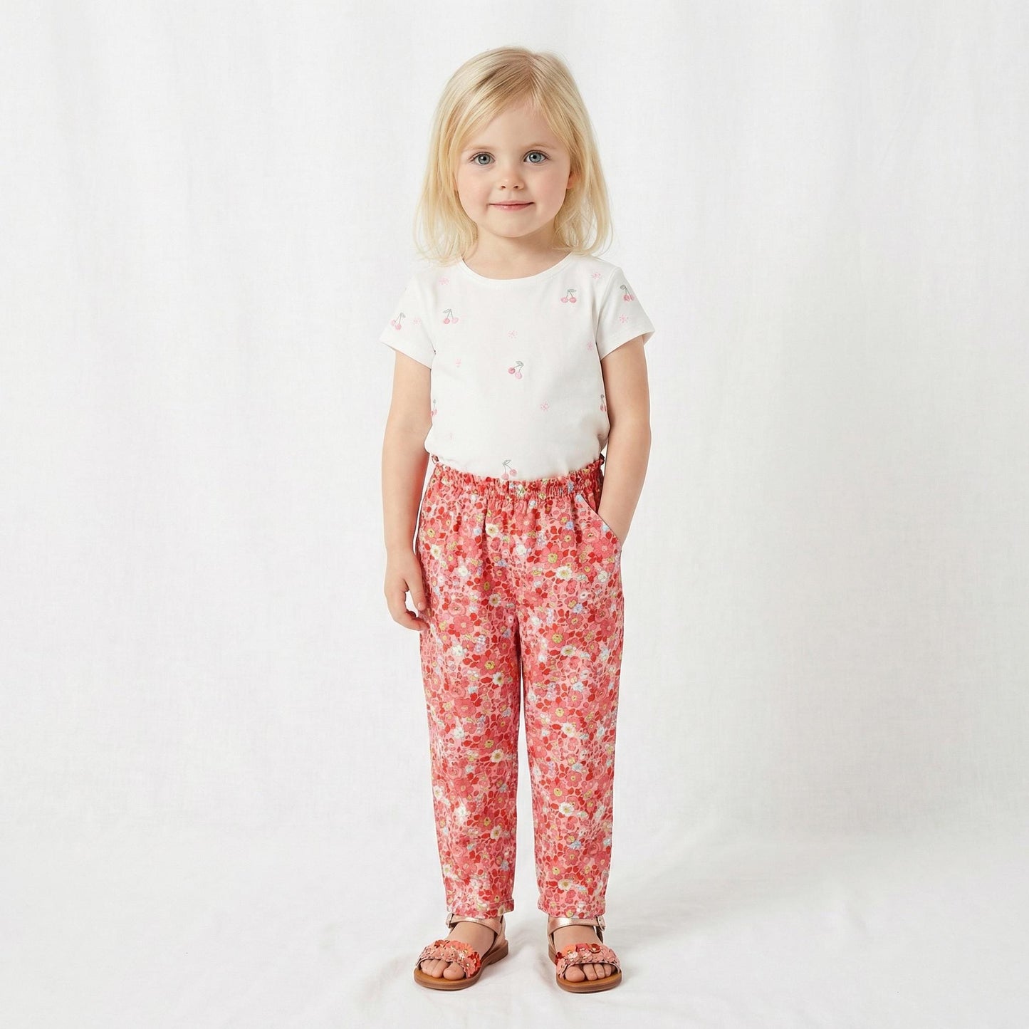 Liberty London Children Tapper Pants, Handmade Ethical-wear, Floral-Print Cotton Trousers, Sustainable Tailoring Personalised Clothing