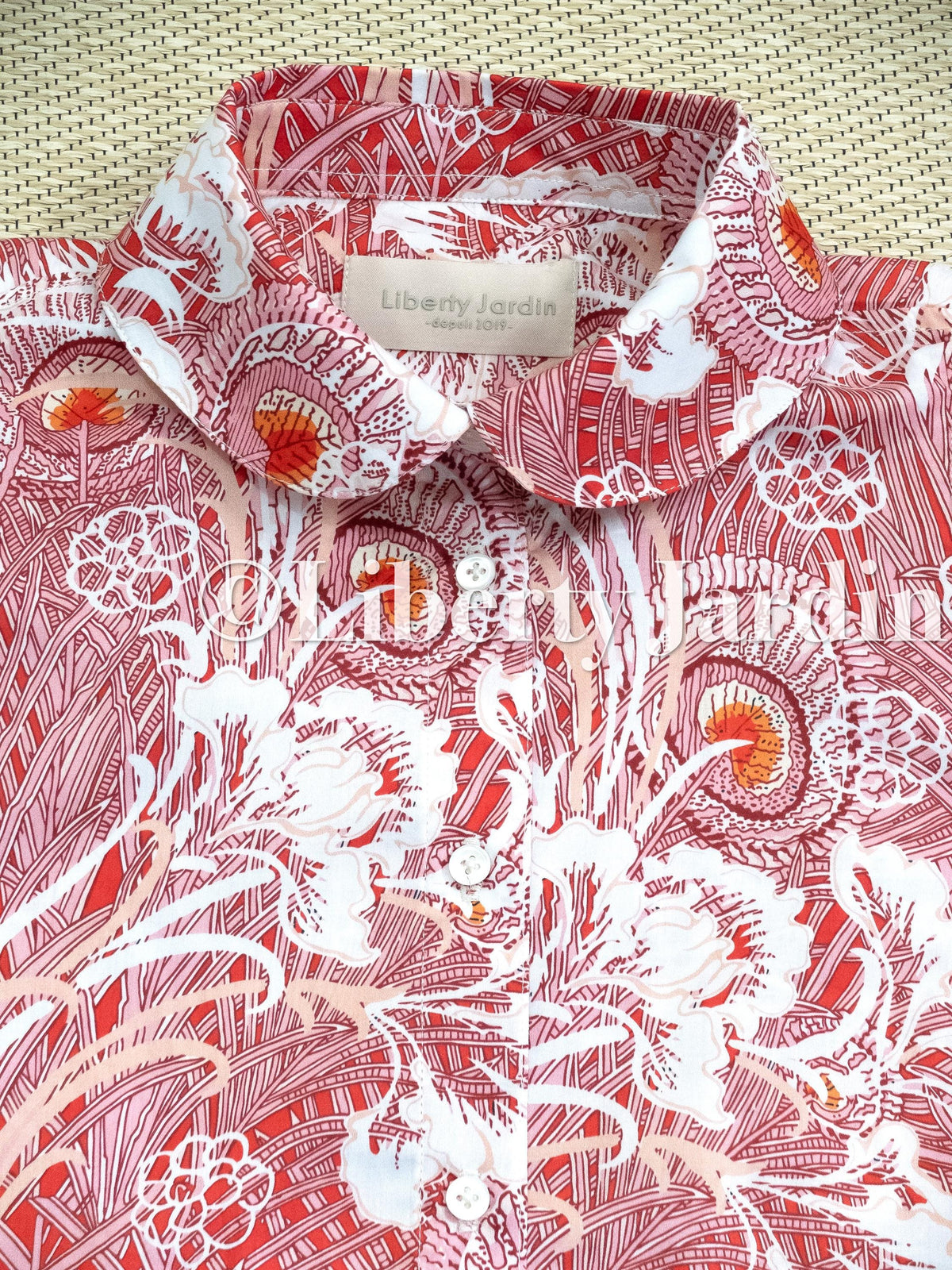 Liberty London Sleeveless Peter Pan Collar Blouse, Button-up Tailoring Botanical Shirt, Personalised Customised Top