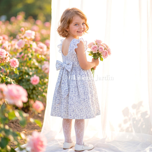 Liberty London Flower Girl Dress, Heirloom Handmade Tailoring Clothing, Personalised Customised Outfits, Sleeveless Open Back Cotton Dress