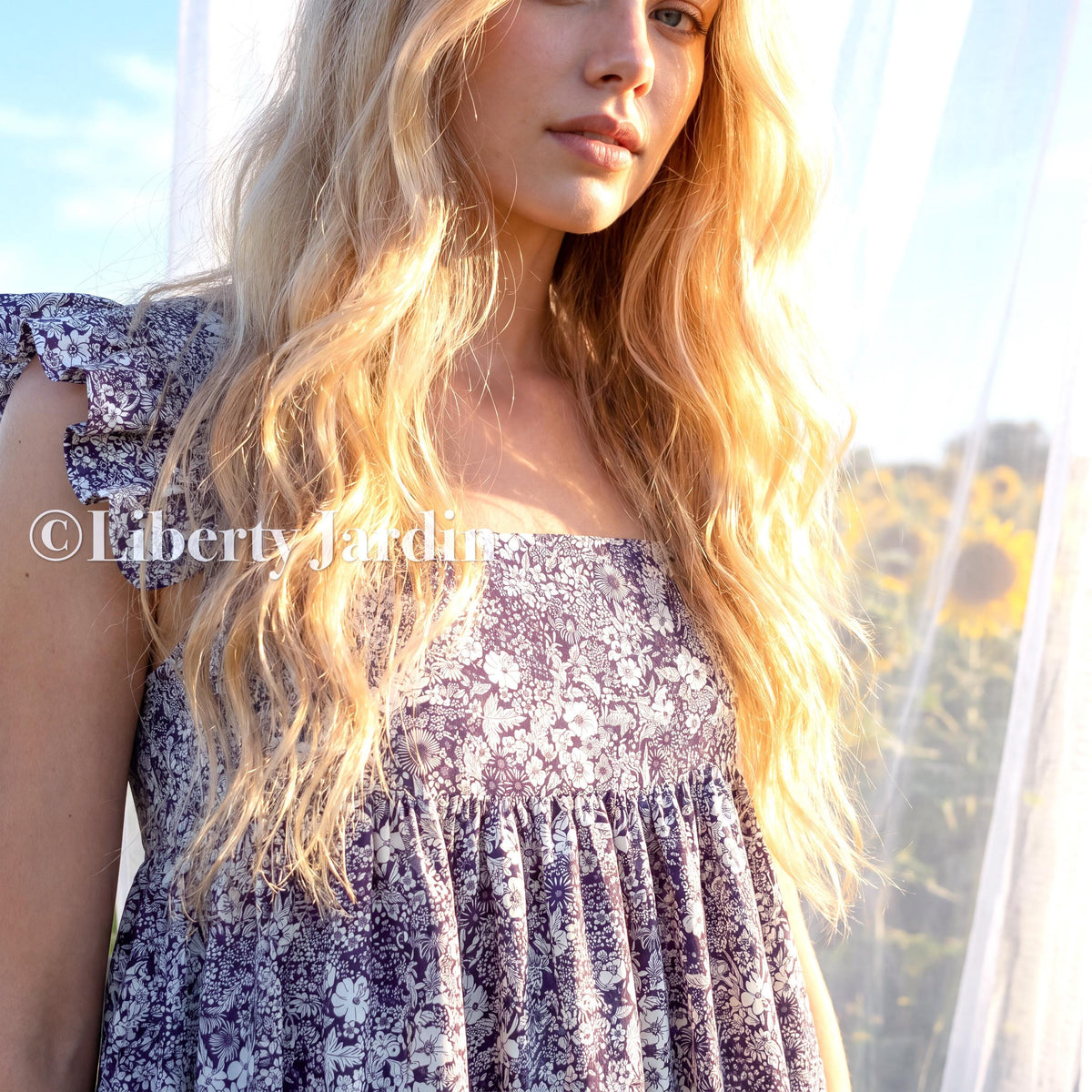 Liberty London Smock Sleeveless Sundress, Milkmaid Cottage Dress, Botanical Handmade Clothing, Bespoke Customised Womenswear,