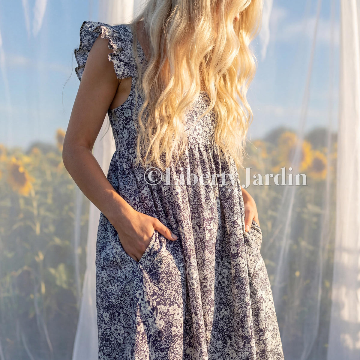 Liberty London Smock Sleeveless Sundress, Milkmaid Cottage Dress, Botanical Handmade Clothing, Bespoke Customised Womenswear,
