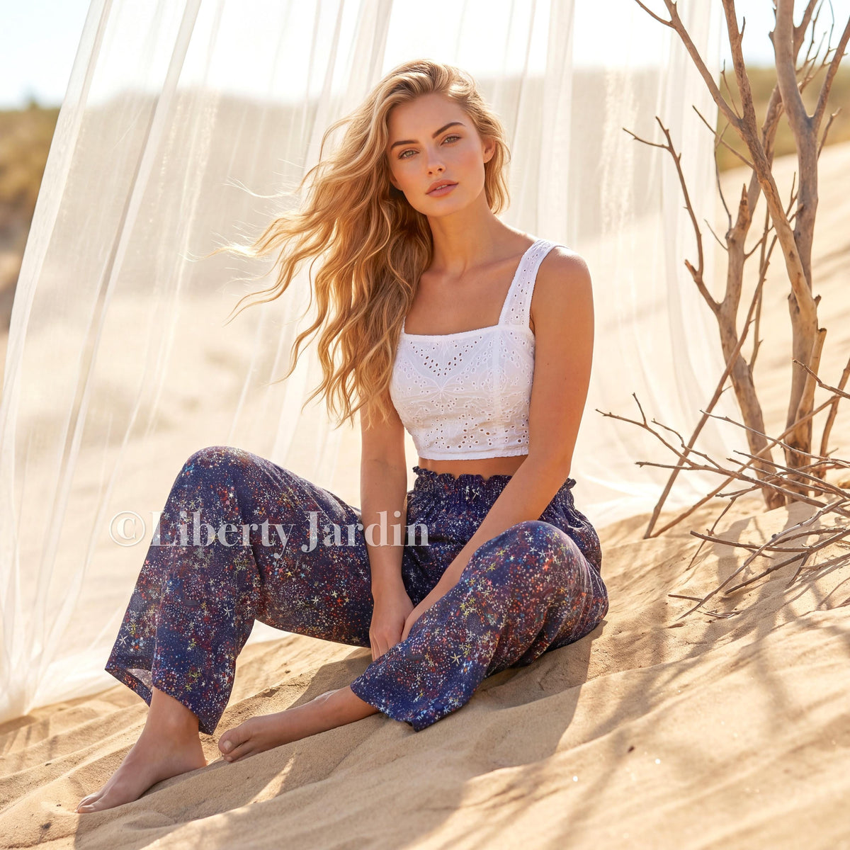 Liberty London Palazzo Pants, Wide Leg Cotton Trousers, Handmade Personalised Pyjama, Customised Women Loungewear, Bespoke Tailoring Clothes