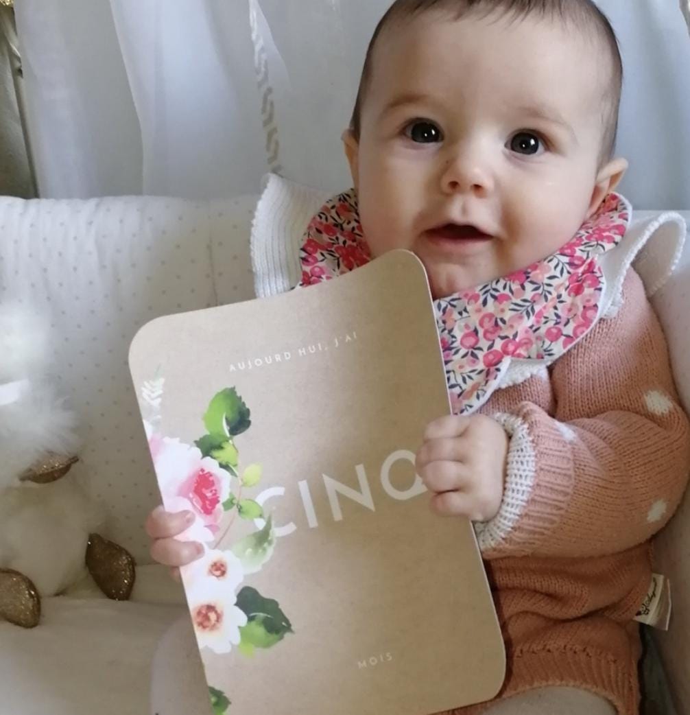 Liberty London Scallop Bibs, Organic Cotton Flower Print, Baby Drool Catcher (Set of 4)