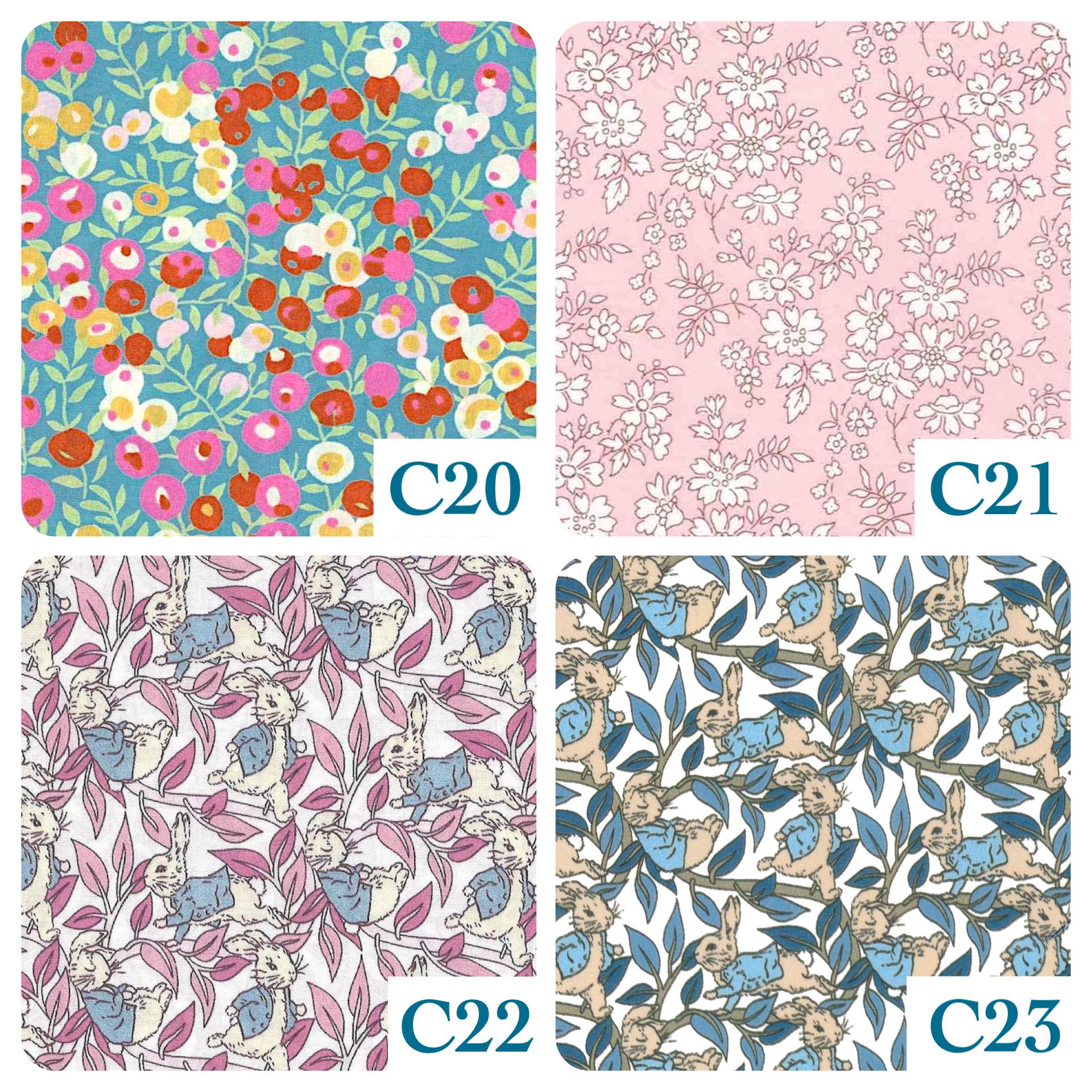 Liberty London Scallop Bibs, Organic Cotton Flower Print, Baby Drool Catcher (Set of 4)