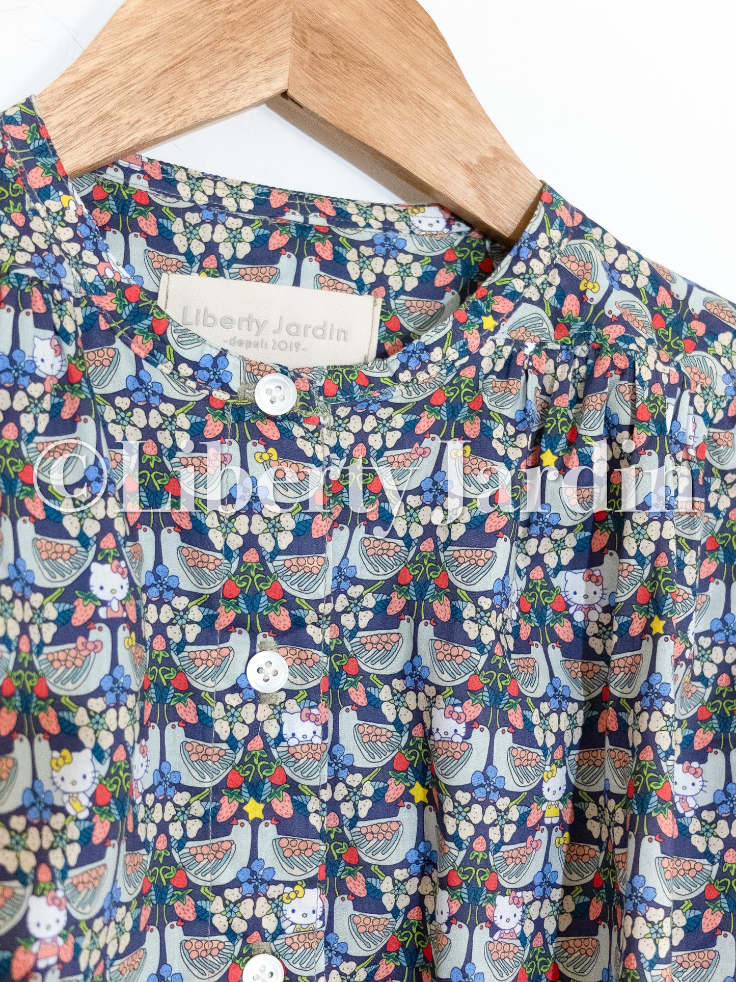 Liberty London Crop-top Blouse, Handmade Ethical-wear, Sustainable Clothing, Personalised Womenswear, Mandarin Collared Button-up Sleeves
