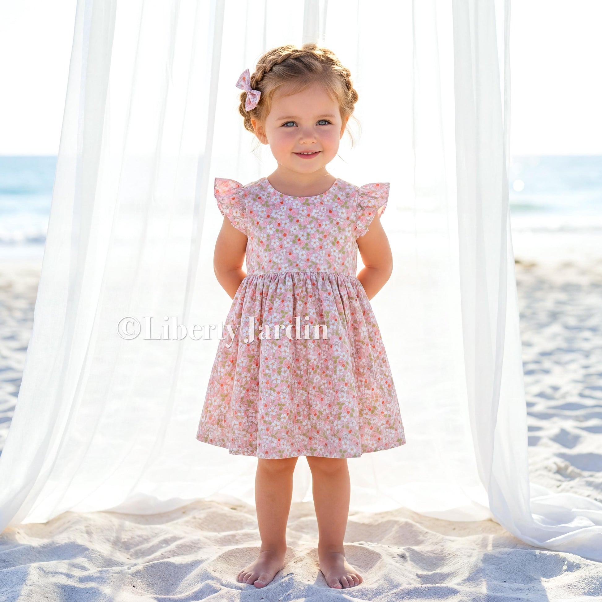 Liberty London Sleeveless Sundress, Handmade Children Clothing, Wedding Flower Girl Dress, Christening Baptism Gown, Special Occasion Outfit