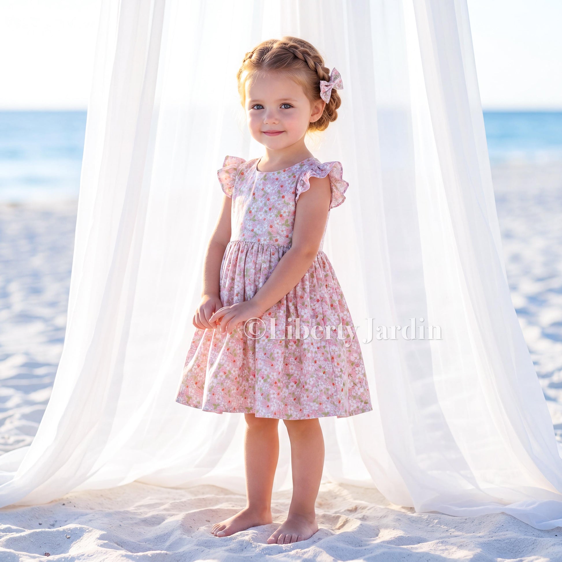 Liberty London Sleeveless Sundress, Handmade Children Clothing, Wedding Flower Girl Dress, Christening Baptism Gown, Special Occasion Outfit