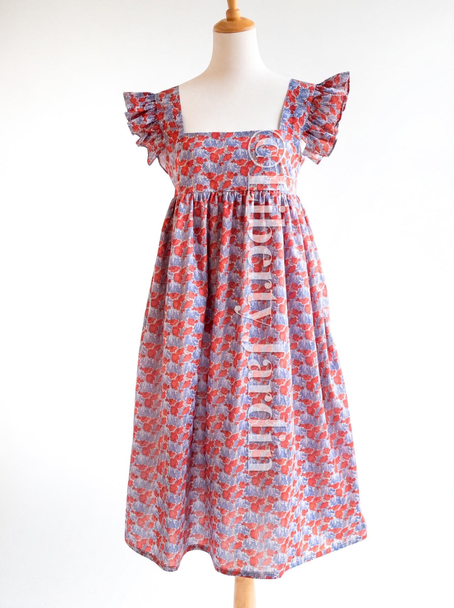 Liberty London Smock Dress, Handmade Botanical Sundress, Personalised Womenswear, Sleeveless Cottagecore, Customised Tailoring Clothing