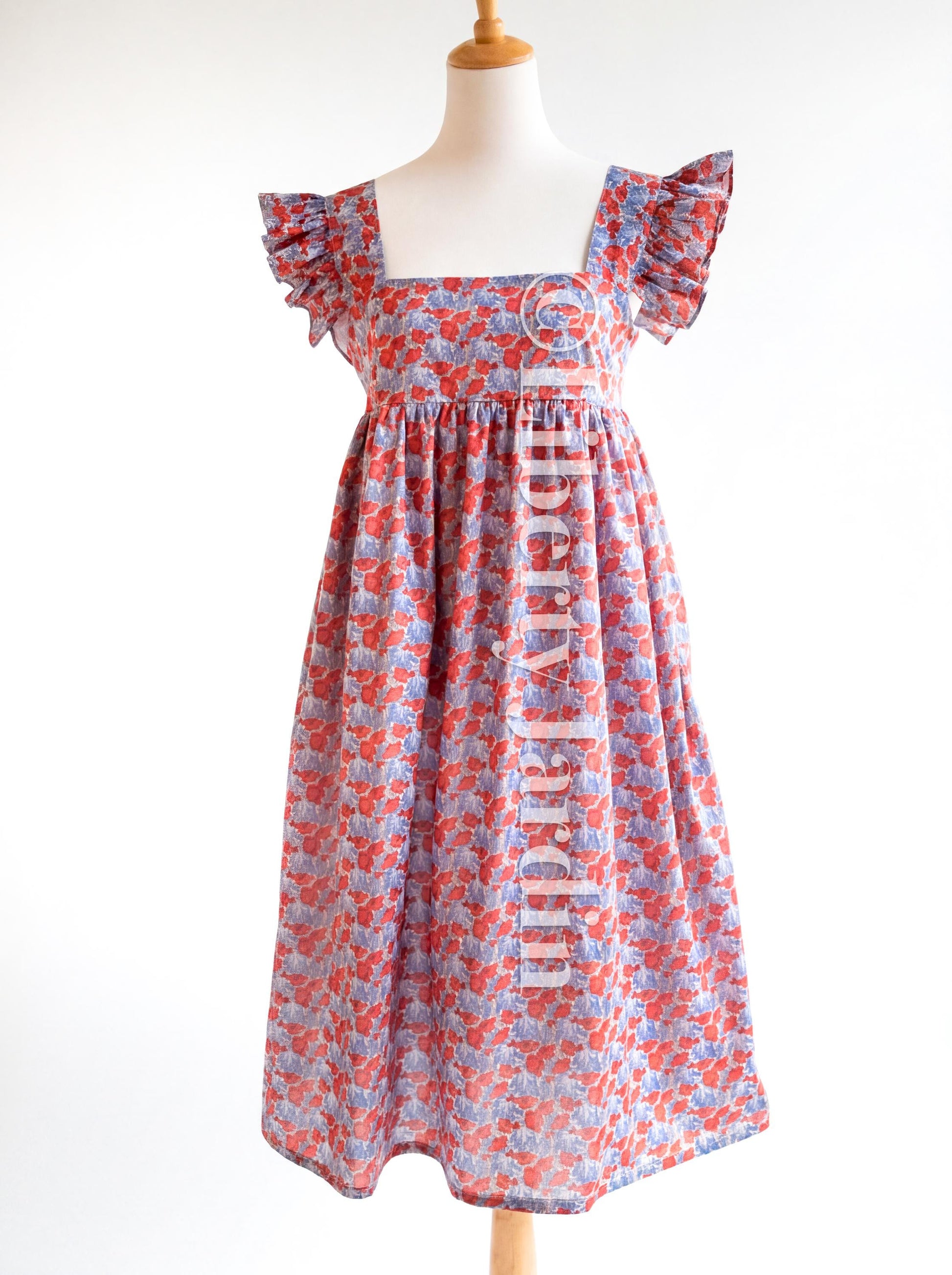 Liberty London Smock Dress, Handmade Botanical Sundress, Personalised Womenswear, Sleeveless Cottagecore, Customised Tailoring Clothing
