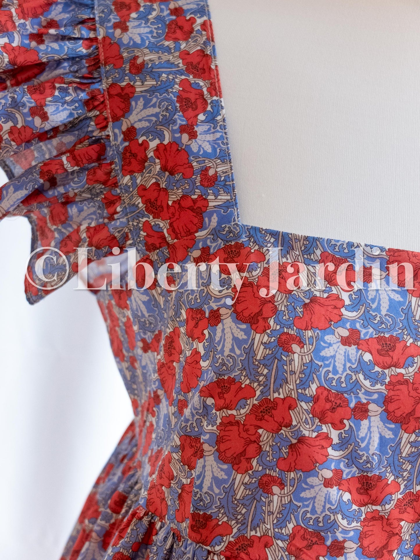 Liberty London Smock Dress, Handmade Botanical Sundress, Personalised Womenswear, Sleeveless Cottagecore, Customised Tailoring Clothing