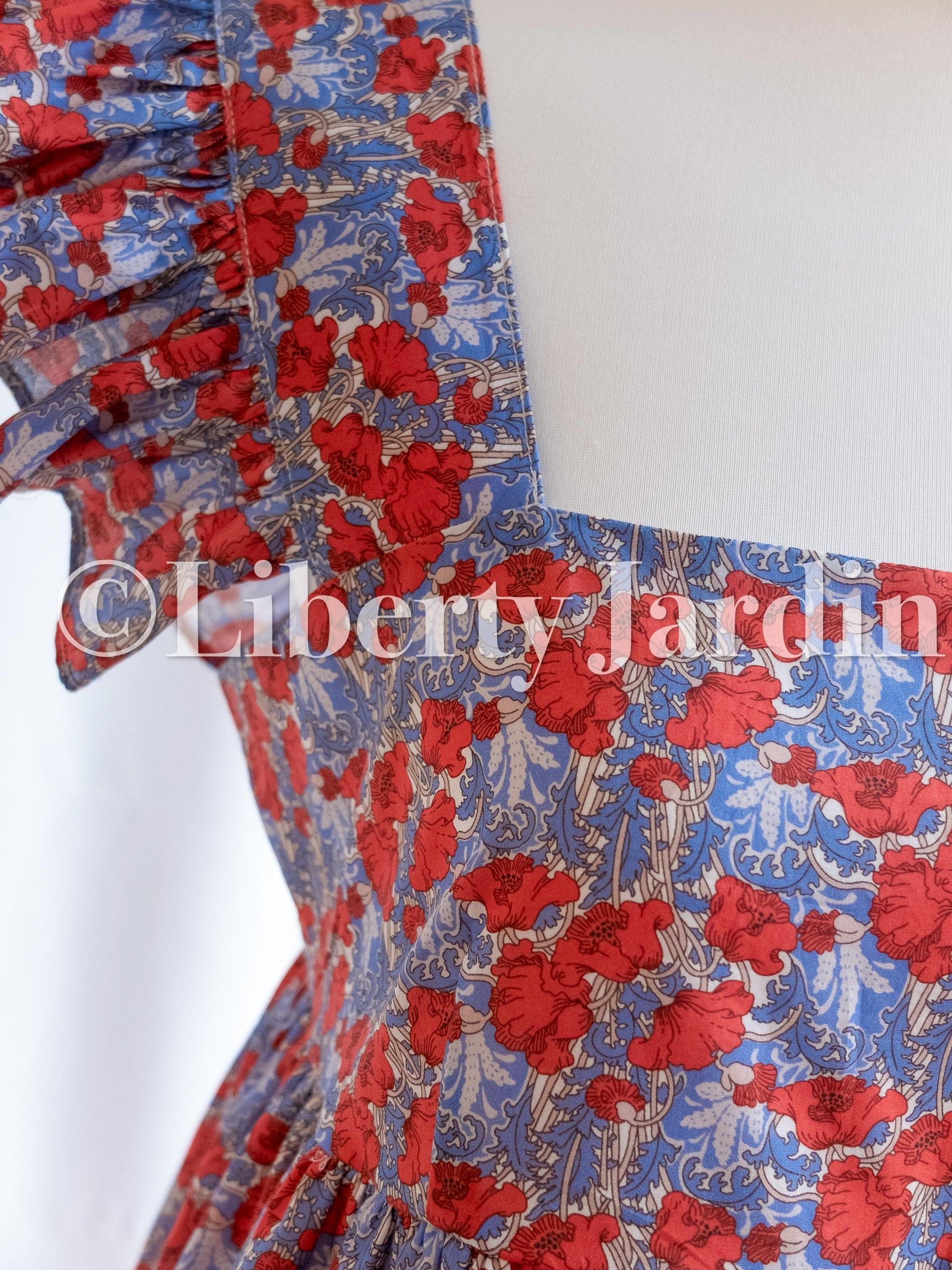 Liberty London Smock Dress, Handmade Botanical Sundress, Personalised Womenswear, Sleeveless Cottagecore, Customised Tailoring Clothing