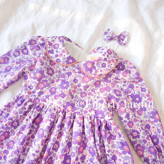 Peter Pan Collar Dress, Handmade Liberty London Clothing, Ditsy Personalised Floral Print Botanical