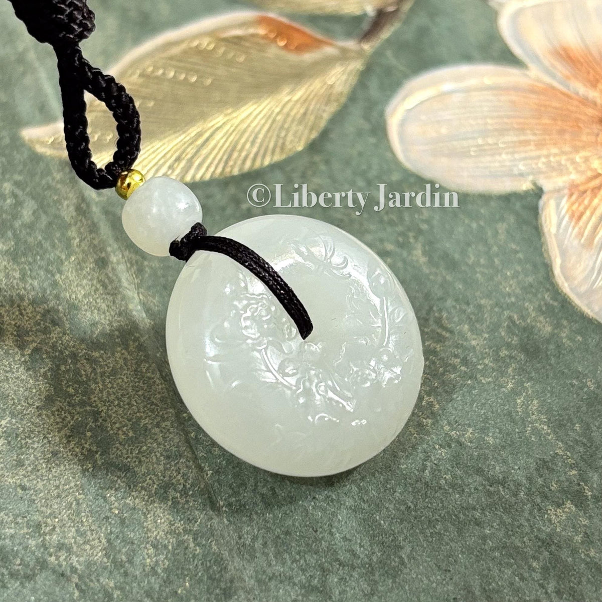 Natural Nephrite Pendant Necklace, Lucky Charm Prosperity, Handmade Sustainable Accessories, Untreated Certified Stone Jewellery