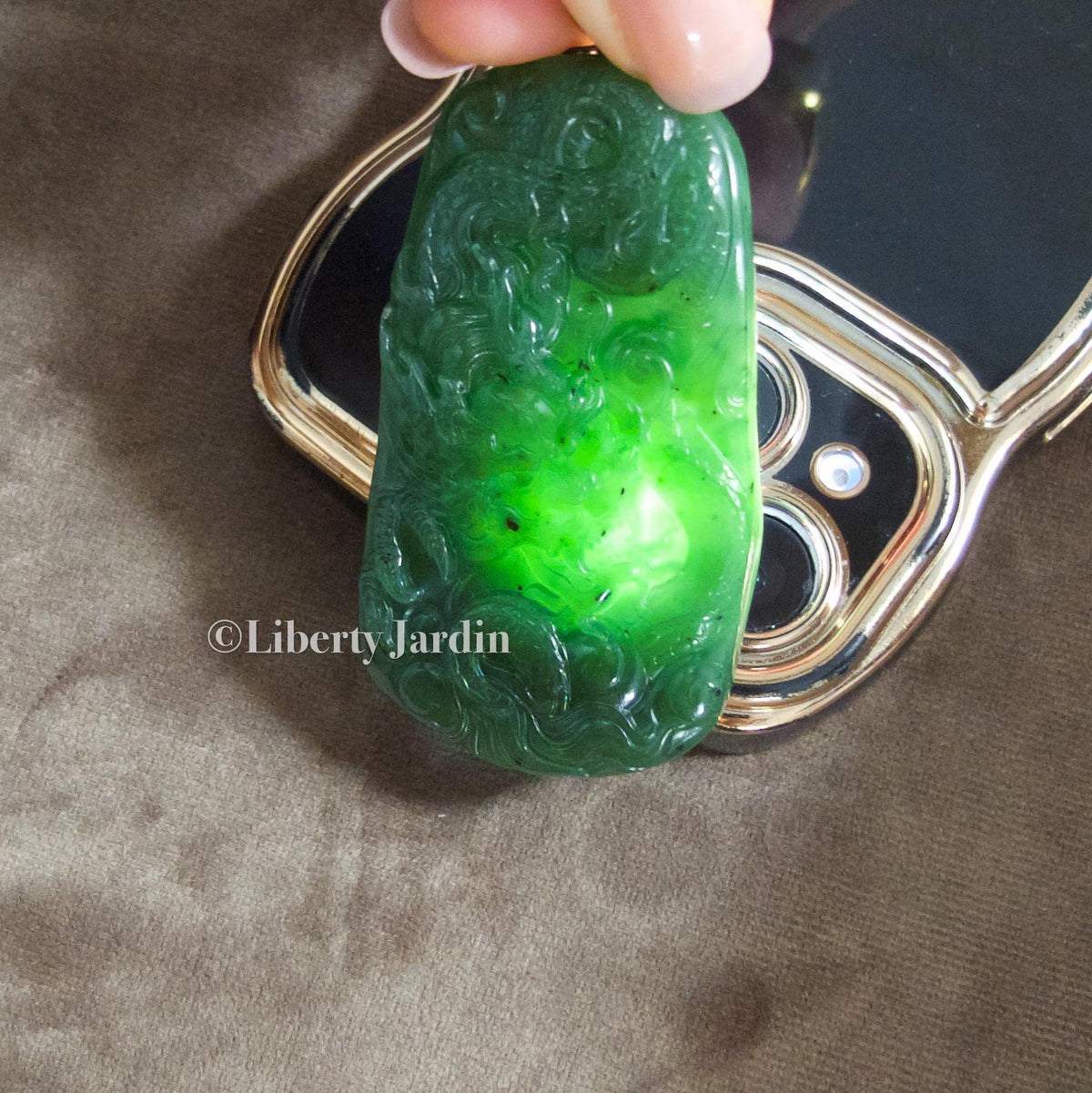 Russian Nephrite Dragon Necklace, Untreated Gemstone Jewellery, Green Natural Ornament, Sustainable Handmade Men Accessories