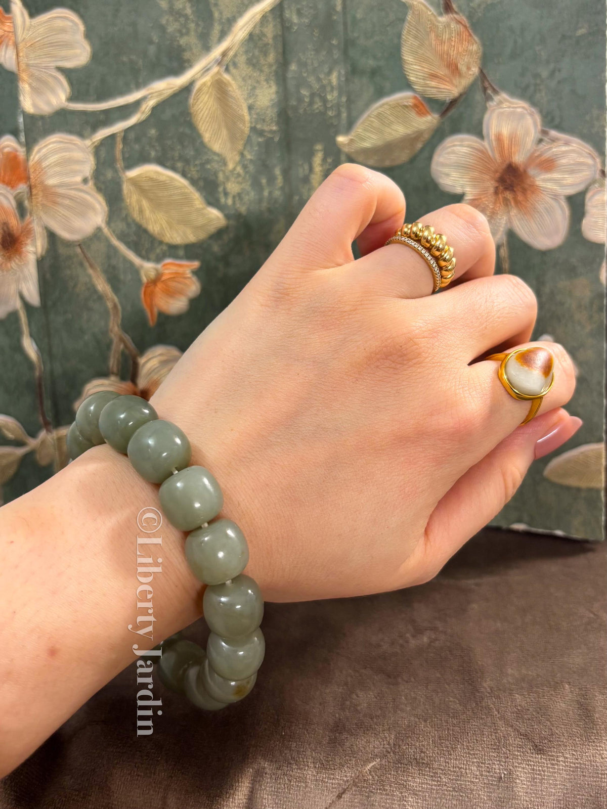 Natural Nephrite Jade Bracelet, Untreated Seed Stone Gemstone Jewellery, Beaded Bracelet, Sustainable Handmade Accessories