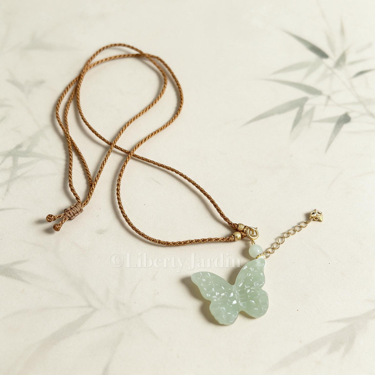 Butterfly Necklace, Natural Nephrite Jade Pendant, Handmade Accessories, Carved Stone Unique Piece, S925 Silver