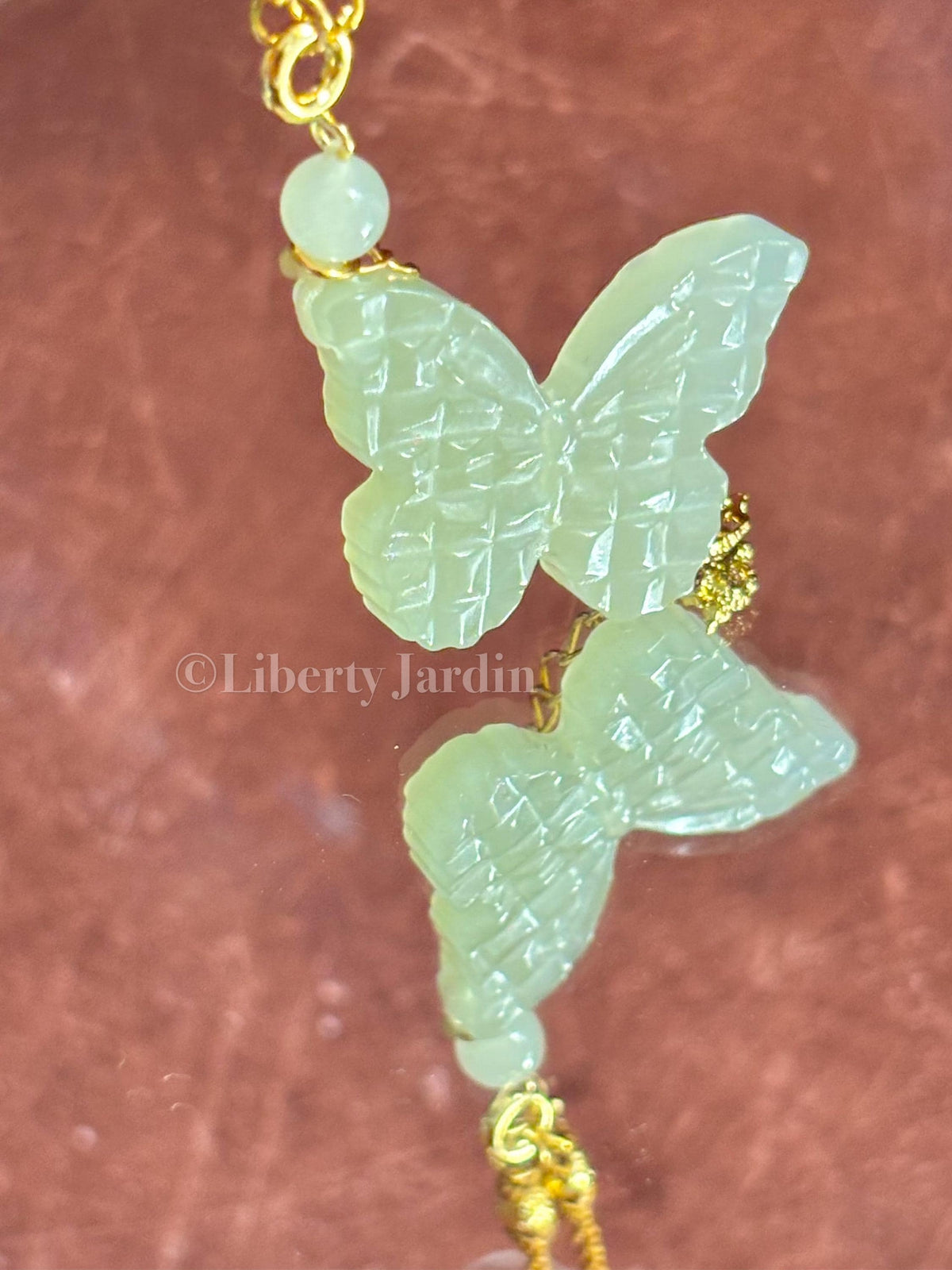 Butterfly Necklace, Natural Nephrite Jade Pendant, Handmade Accessories, Carved Stone Unique Piece, S925 Silver