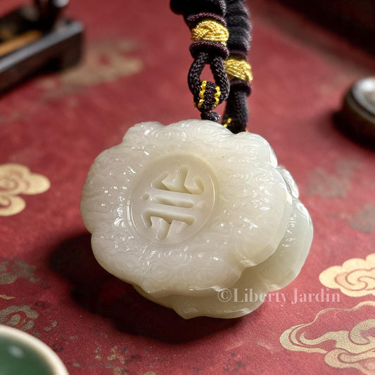 Large Natural Nephrite Pendant Necklace, Lucky Charm Prosperity, Handmade Sustainable Jewellery, Untreated Certified Stone