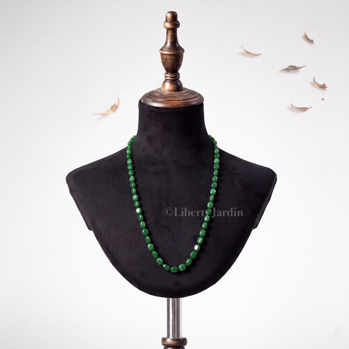 Natural Russian Nephrite Jade Necklace, Green Non-treated Certified Gemstone Jewellery, Handmade Beaded Bracelet Accessories