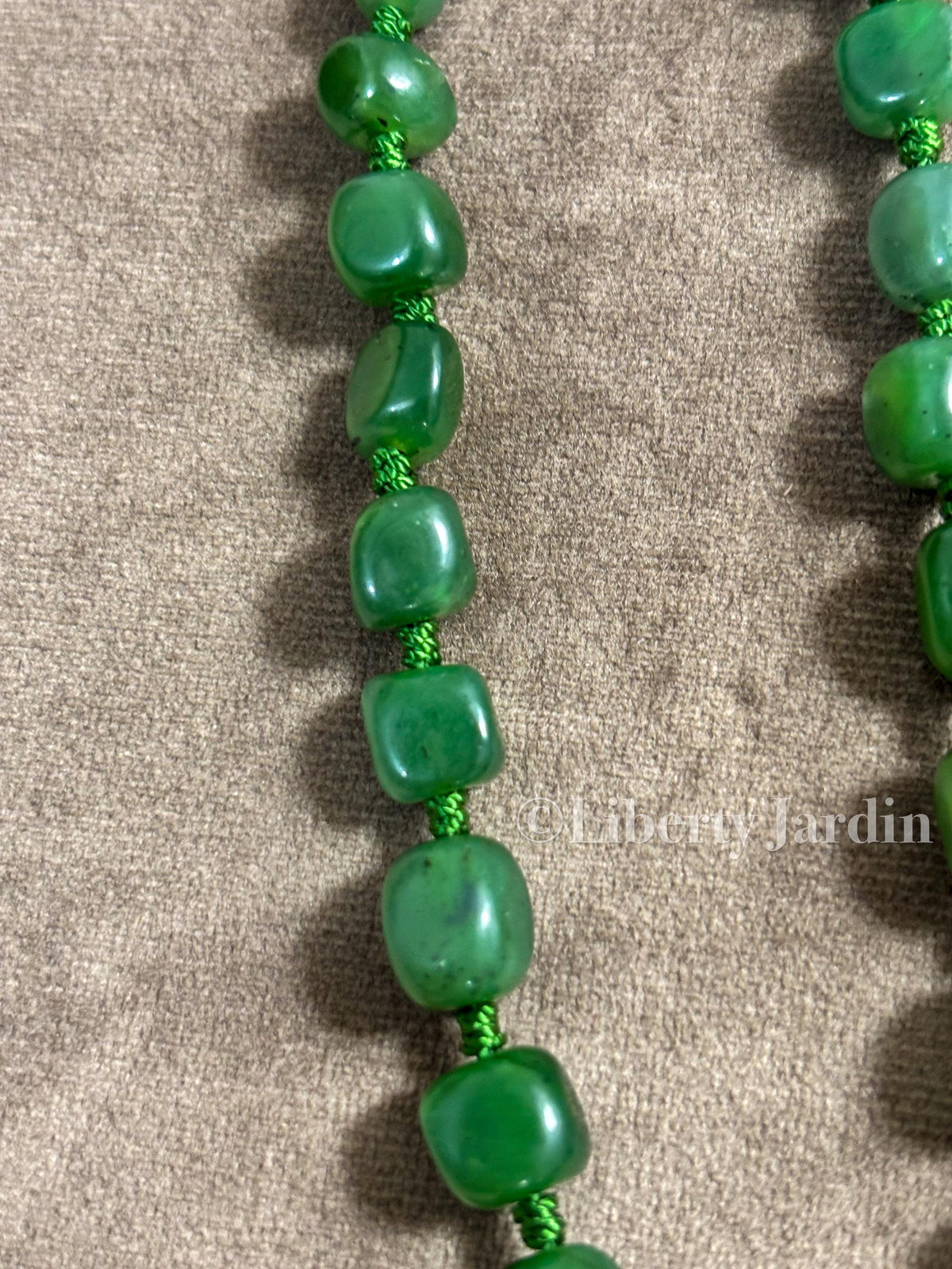 Natural Russian Nephrite Jade Necklace, Green Non-treated Certified Gemstone Jewellery, Handmade Beaded Bracelet Accessories