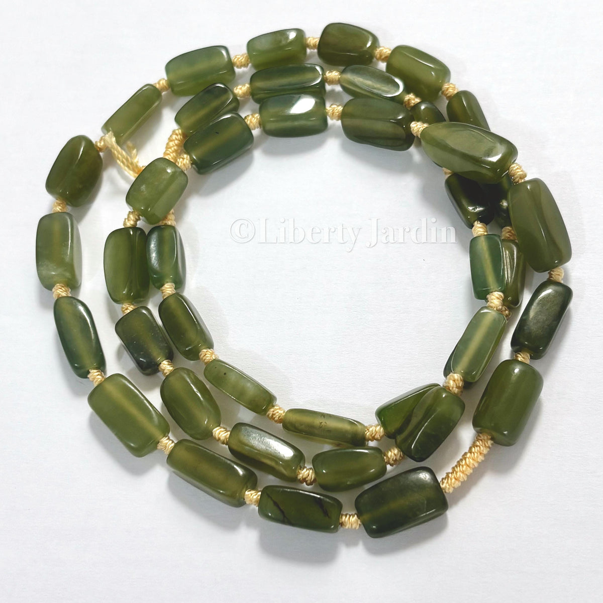 Natural Nephrite Jade Necklace, Translucent Beaded Bracelet, Gemstone Jewellery, Handmade Sustainable Accessories, Non-treated Certified