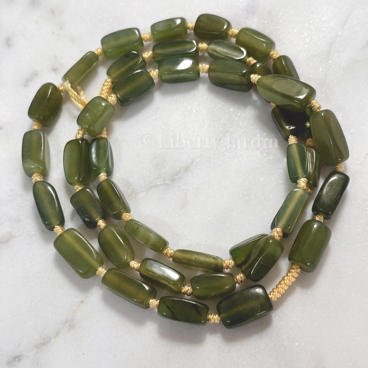 Natural Nephrite Jade Necklace, Translucent Beaded Bracelet, Gemstone Jewellery, Handmade Sustainable Accessories, Non-treated Certified