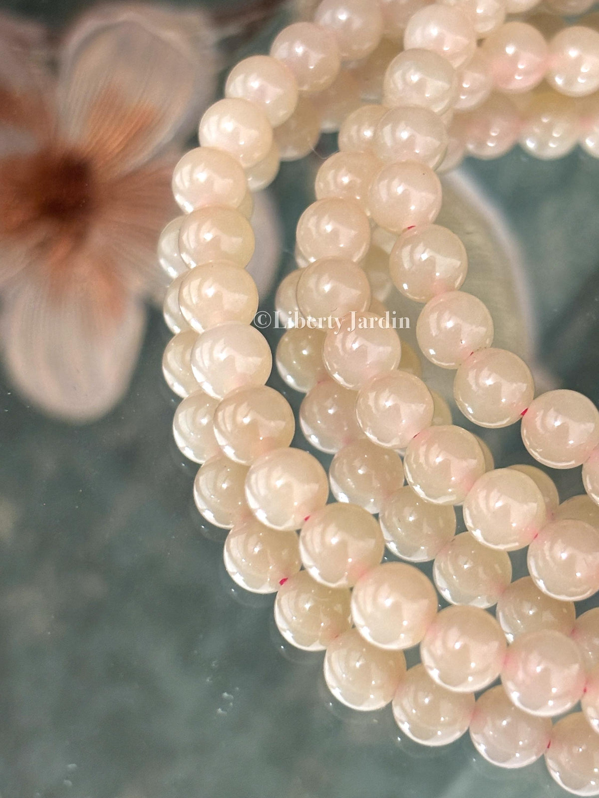 Pastel Beige Natural Nephrite Bracelet, Beaded Necklace Accessories, Sustainable Accessories, Precious Gemstone, Handmade Jewellery