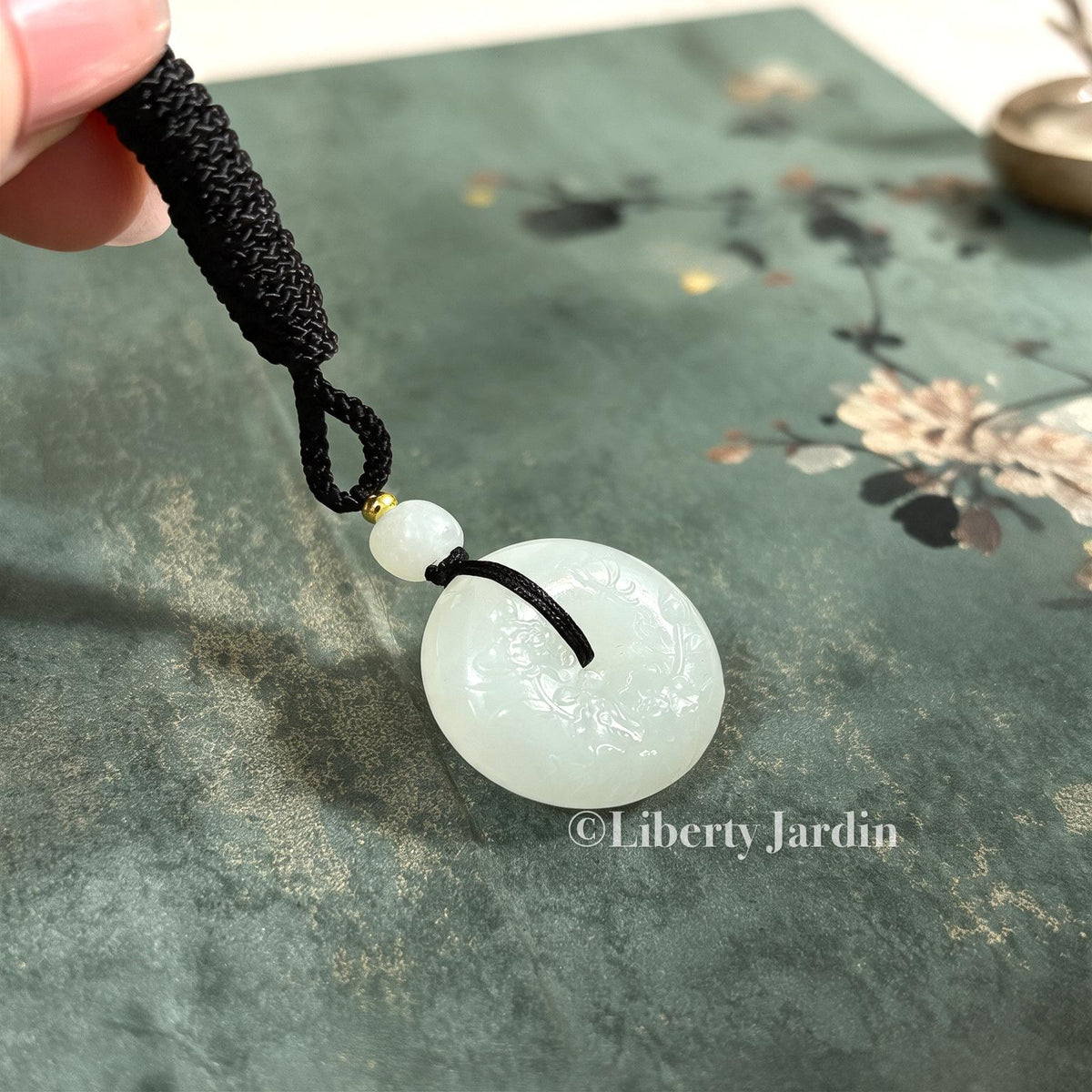 Natural Nephrite Pendant Necklace, Lucky Charm Prosperity, Handmade Sustainable Accessories, Untreated Certified Stone Jewellery
