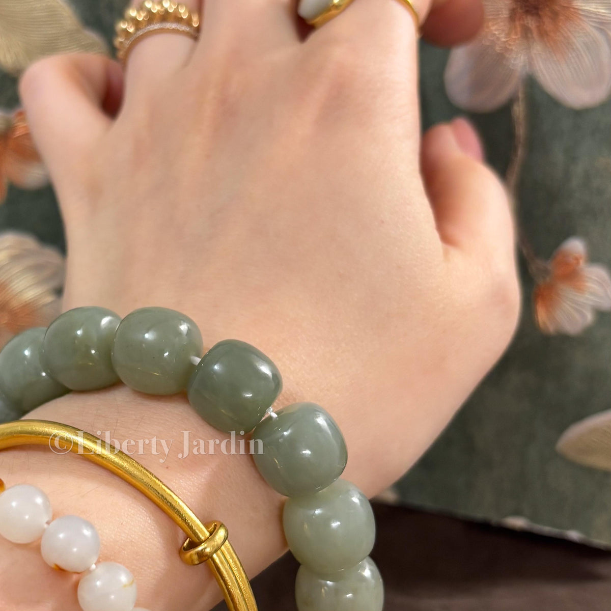Natural Nephrite Jade Bracelet, Untreated Seed Stone Gemstone Jewellery, Beaded Bracelet, Sustainable Handmade Accessories