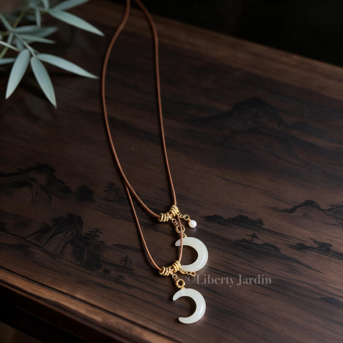 Natural Nephrite Jade Pendant, Half-moon Necklace, Handmade Accessories, Women Unique Stone Pieces, Icy High Quality
