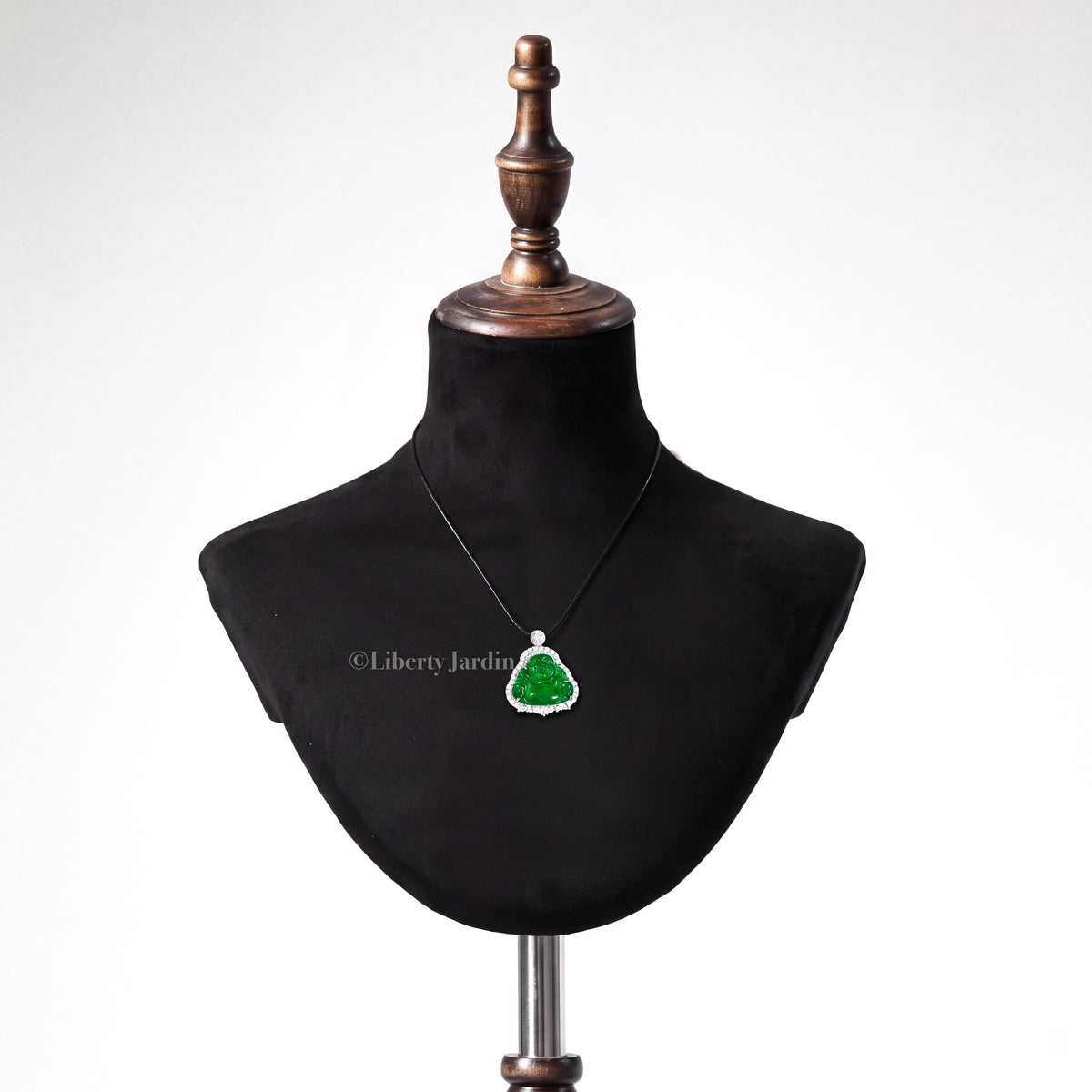 Icy Vivid Green Smiling Buddha Jadeite Pendant, Guatemalan Pendant Necklace, Certified Natural Untreated Jewellery