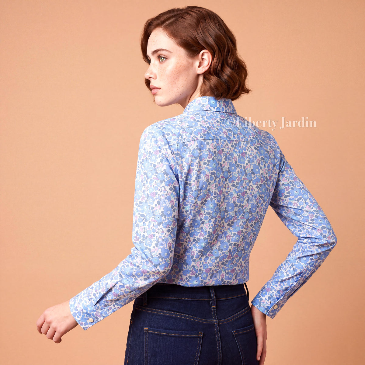 Liberty London Betsy Floral Print Woman Shirt, Long Sleeve Button Through Blouse, Handmade Customised