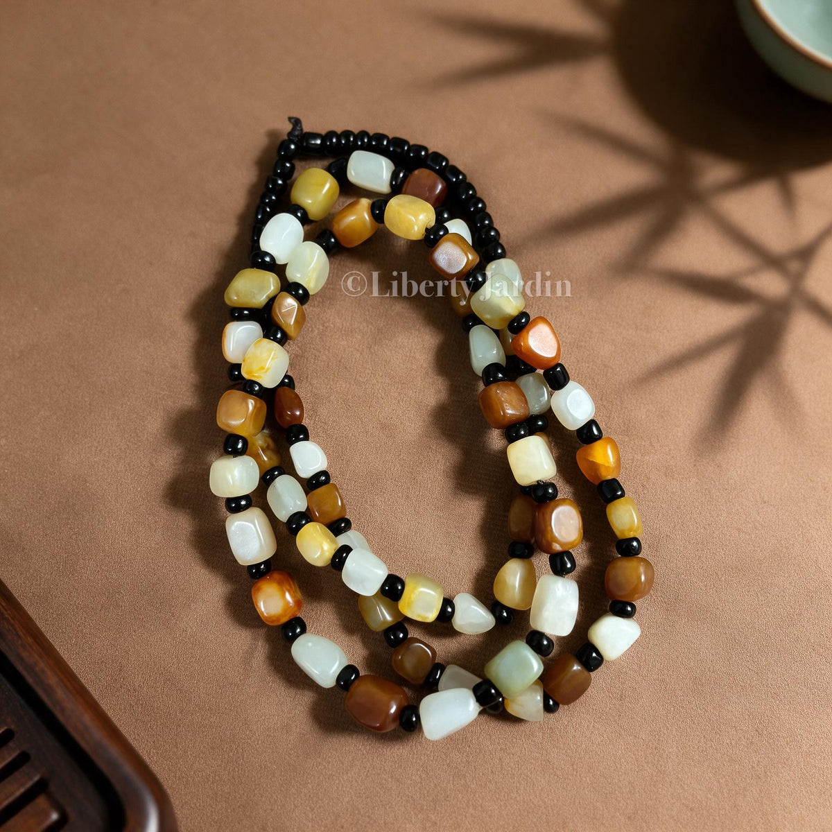 Natural Nephrite Jade Necklace, Colour-blocked Beaded Bracelet, Gemstone Jewellery, Multicolour Handmade Accessories, Non-treated Certified