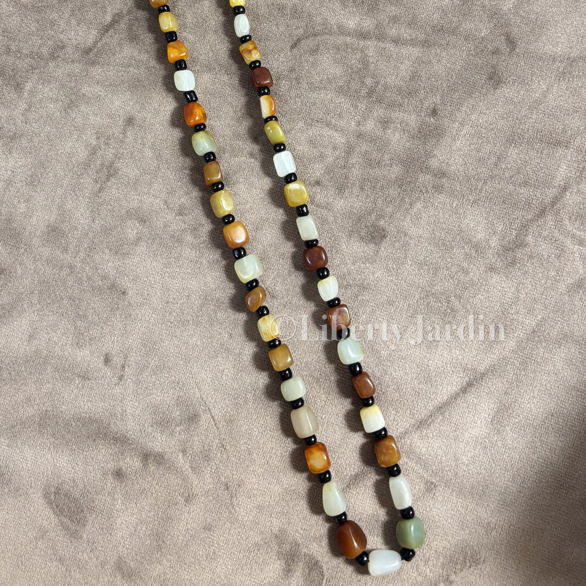 Natural Nephrite Jade Necklace, Colour-blocked Beaded Bracelet, Gemstone Jewellery, Multicolour Handmade Accessories, Non-treated Certified