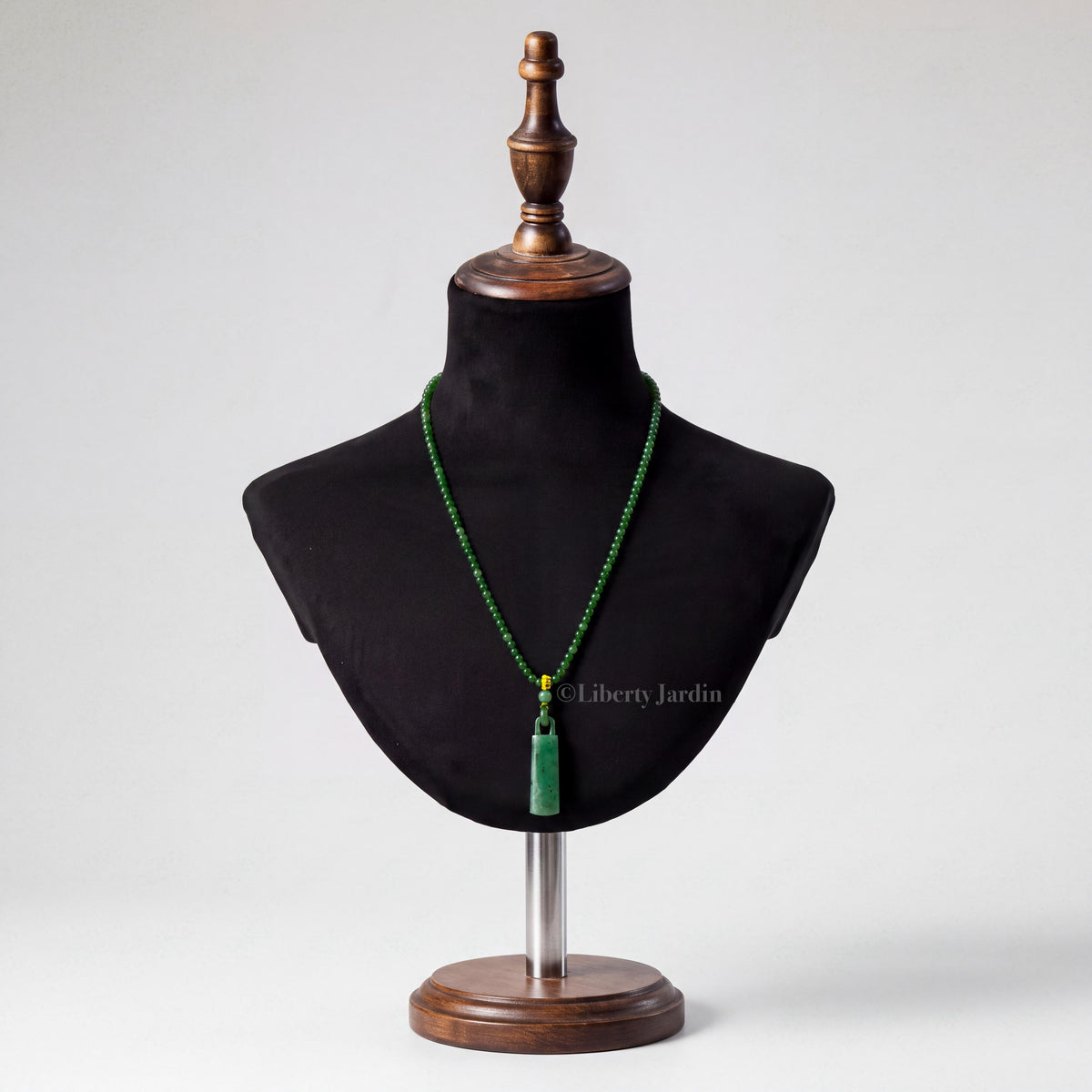 Russian Nephrite Jade Pendant, Beaded Necklace, Natural Stone Accessories, Handmade Non-treated Certified Women Jewellery
