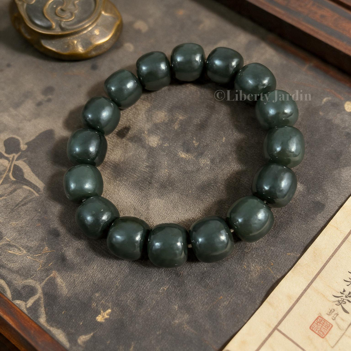Seed Jade Nephrite Men Women Bracelet, Untreated Gemstone Jewellery, Beaded Bracelet, Sustainable Handmade Accessories
