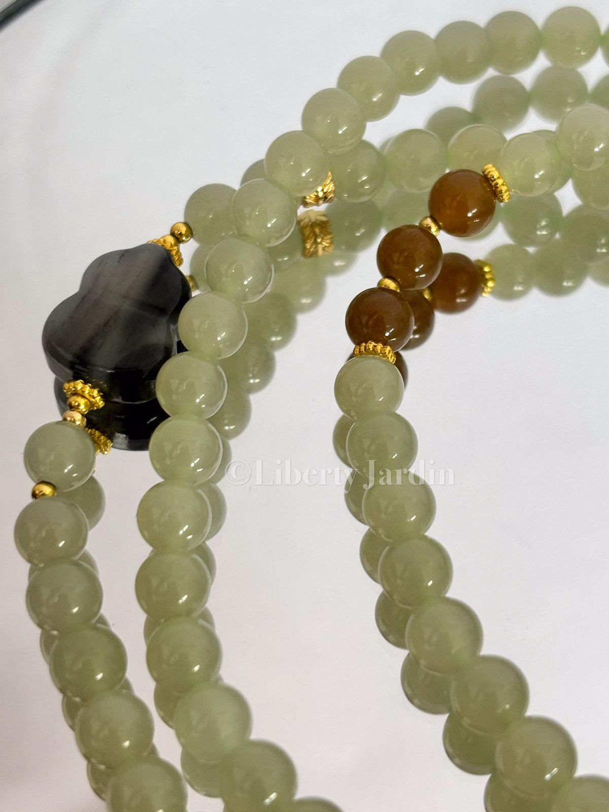 Icy Green Natural Nephrite Bracelet, Beaded Necklace Accessories, Precious Gemstone Bohemian Style, Handmade Jewellery