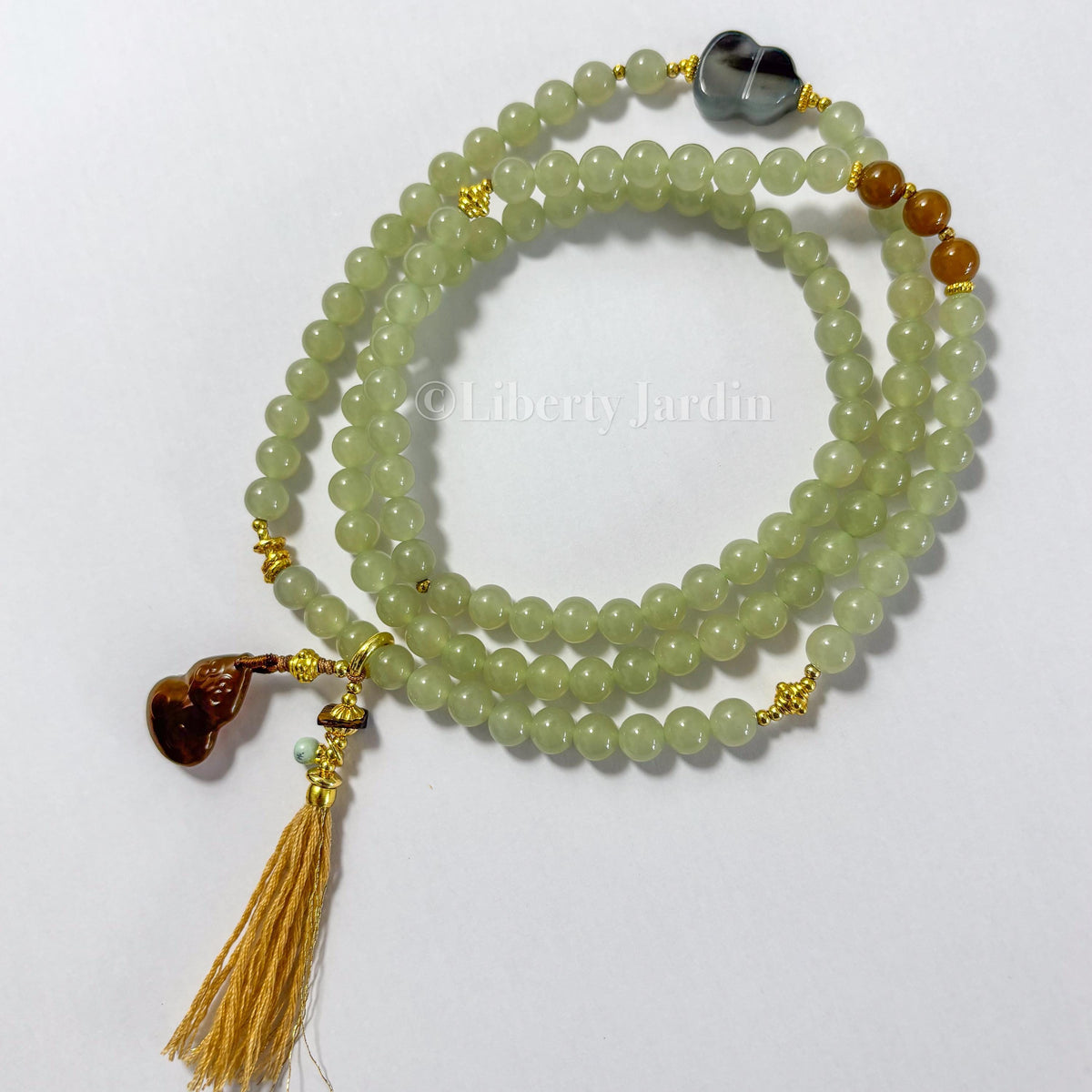 Icy Green Natural Nephrite Bracelet, Beaded Necklace Accessories, Precious Gemstone Bohemian Style, Handmade Jewellery