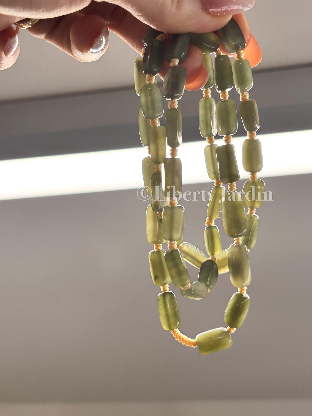 Natural Nephrite Jade Necklace, Translucent Beaded Bracelet, Gemstone Jewellery, Handmade Sustainable Accessories, Non-treated Certified